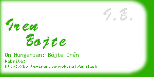 iren bojte business card