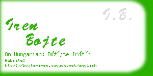 iren bojte business card